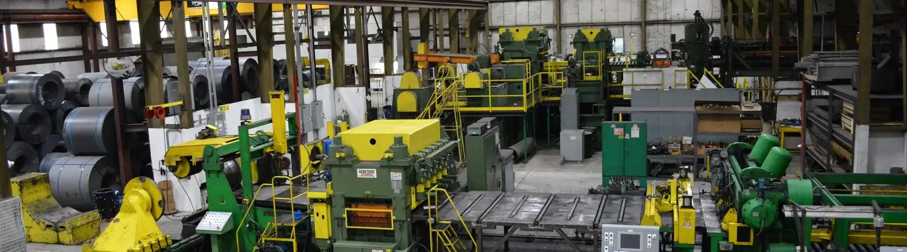 Herr-Voss cut-to-length and leveling line inside Allegheny Steel Distributors' Indianola plant