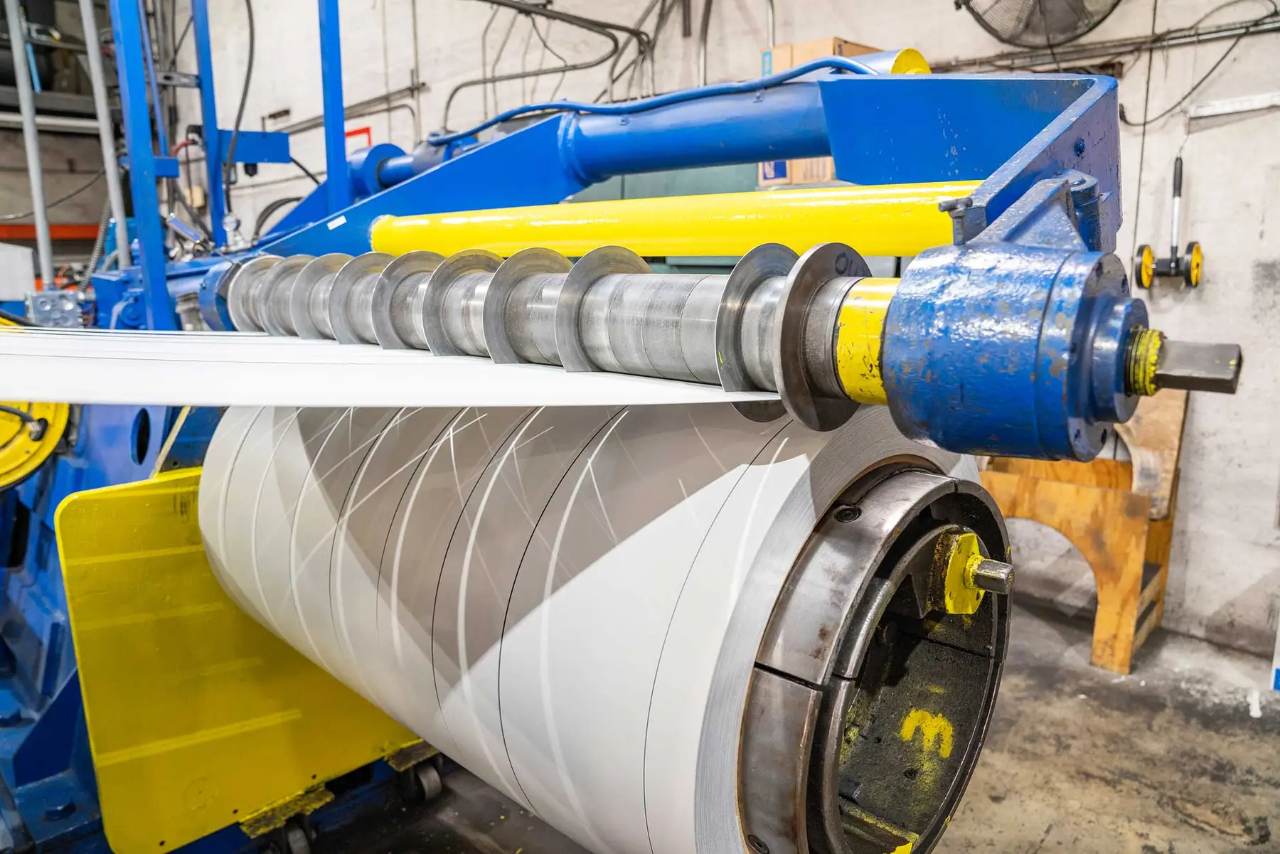 Amerimet's 50-inch slitting line processing aluminum coil at its Miami plant