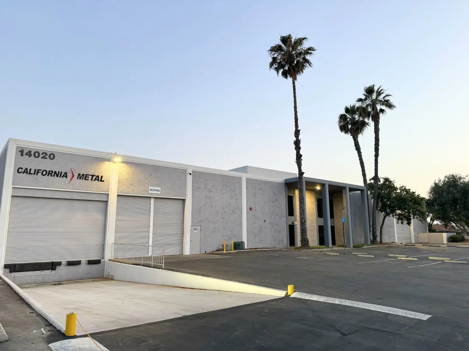 California Metal & Supply's facility on Bolsa Lane in Cerritos with roll-up loading doors