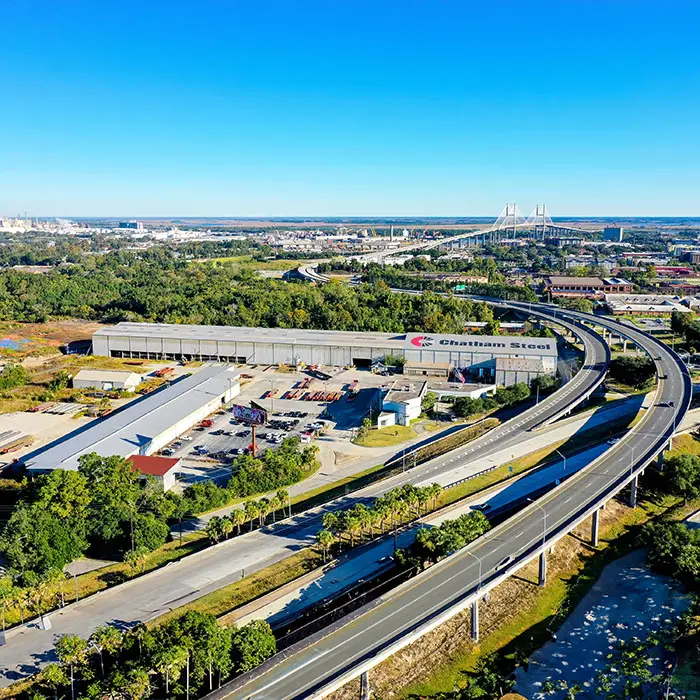Aerial view of Chatham Steel's Savannah division and corporate office
