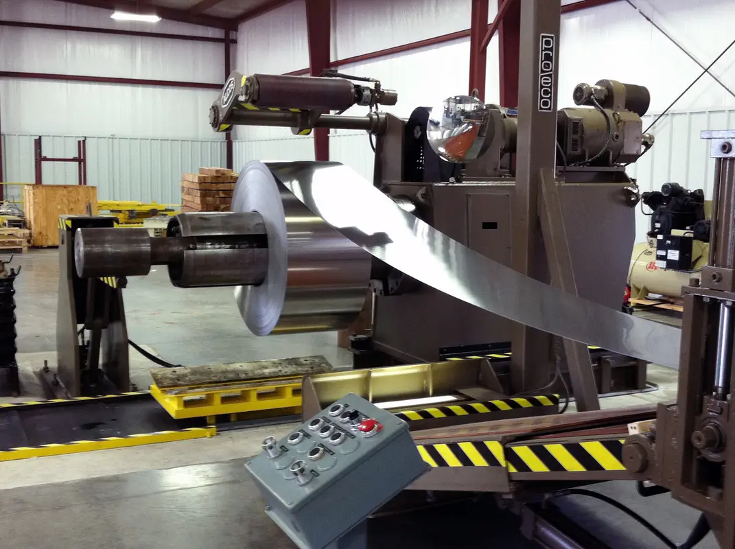HSK Stainless slitting line recoiling narrow stainless strip at the Gallatin plant
