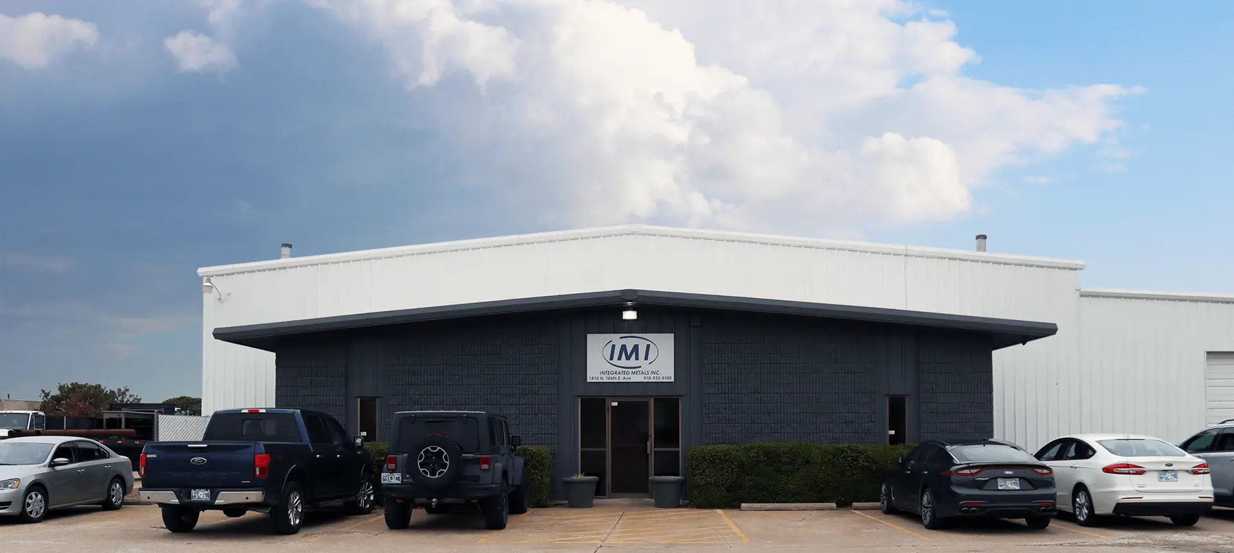 Front of the Integrated Metals office and warehouse building on North 106th East Avenue in Tulsa