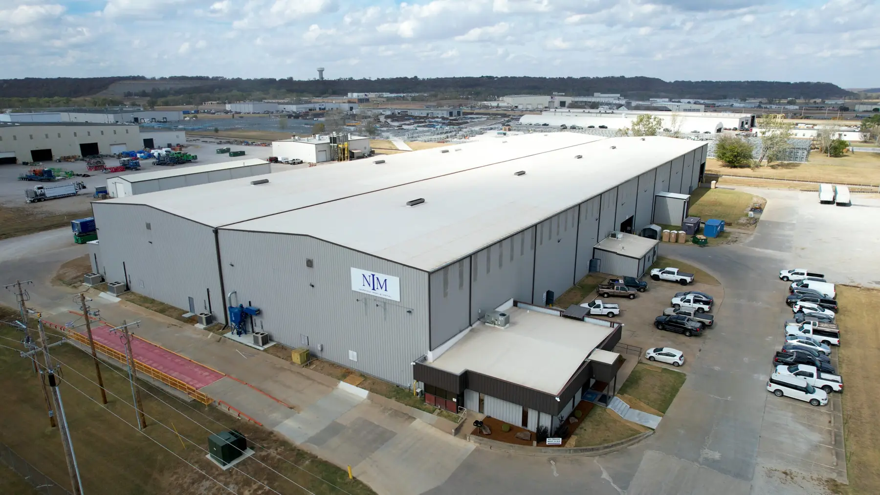 Aerial view of Norfolk Iron & Metal's Tulsa, Oklahoma service center building