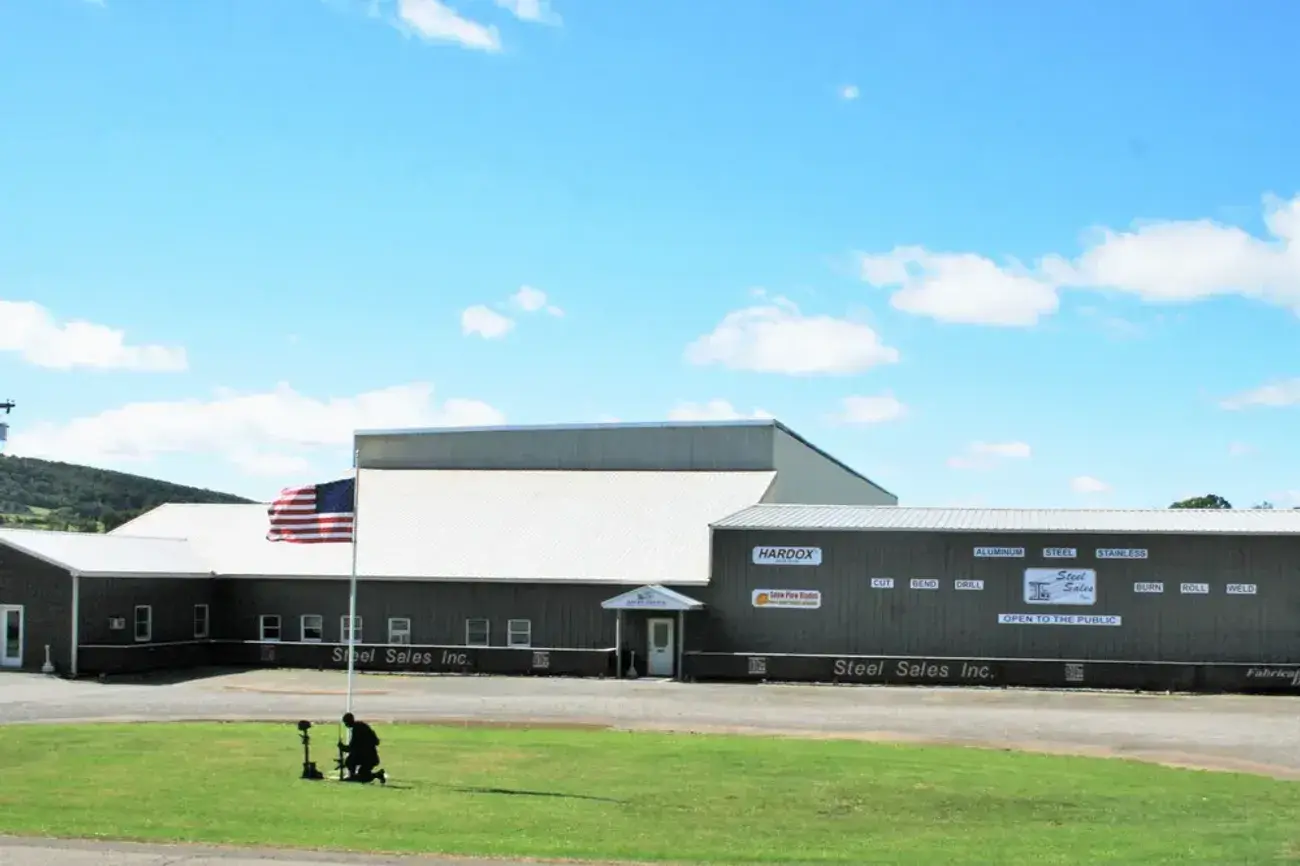 Steel Sales warehouse and office building on State Highway 12 in Sherburne, New York