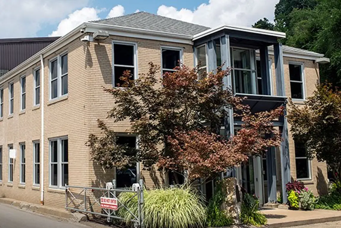 Brick office building at one of The Techs' Pittsburgh-area galvanizing facilities