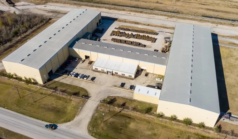 Aerial view of the Beshert Steel Processing facility and coil yard