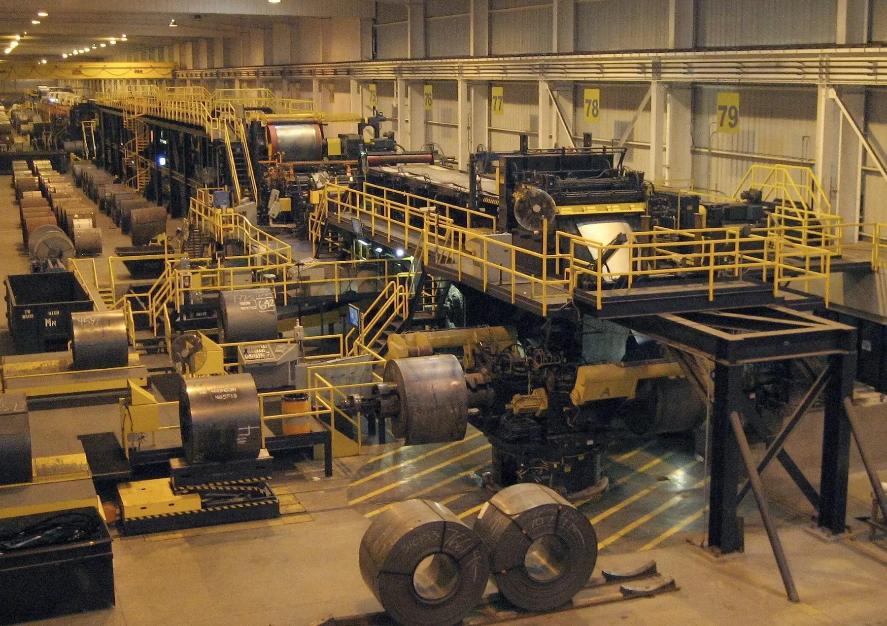 Voss Industries pickle line with hot-rolled coils staged at the entry end