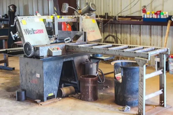CNC plasma cutting table inside Woodward Steel's processing shop